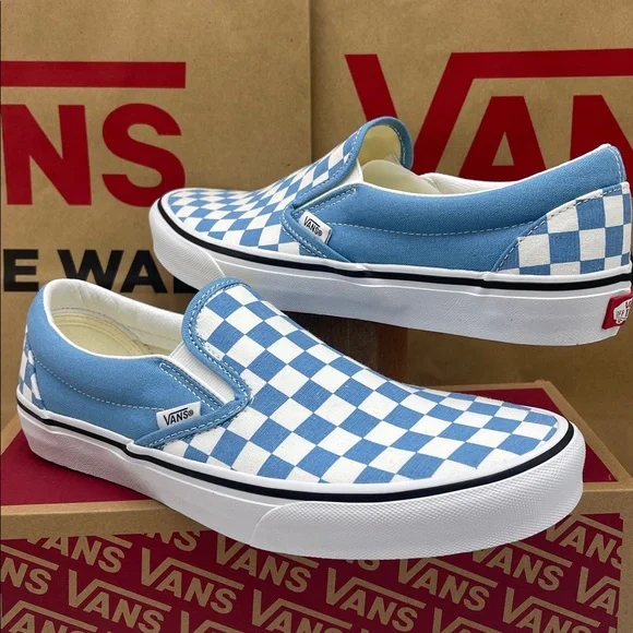 Vans •WMNS Classic Slip-On
Color Theory Checkerboard Heritage Blue 
VN000D6BE2W - Picture 9 of 16